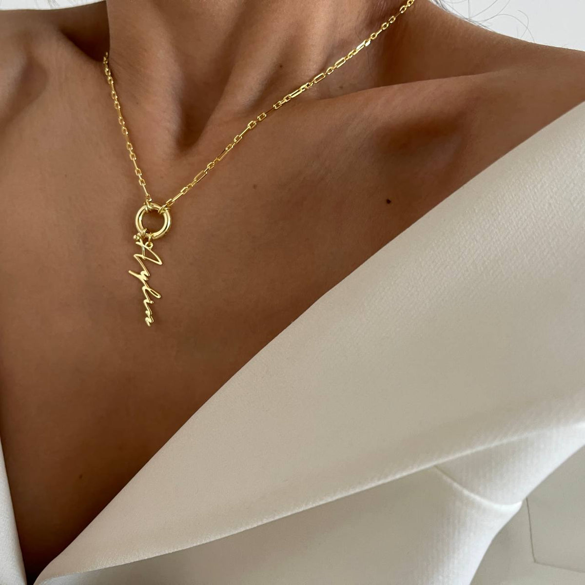 Kişiye Özel İsim Yazılı Gemici Kilitli 3+1 Forse Zincir Kolye | 925 Ayar Gümüş – Jeweliay Jewelry – 11