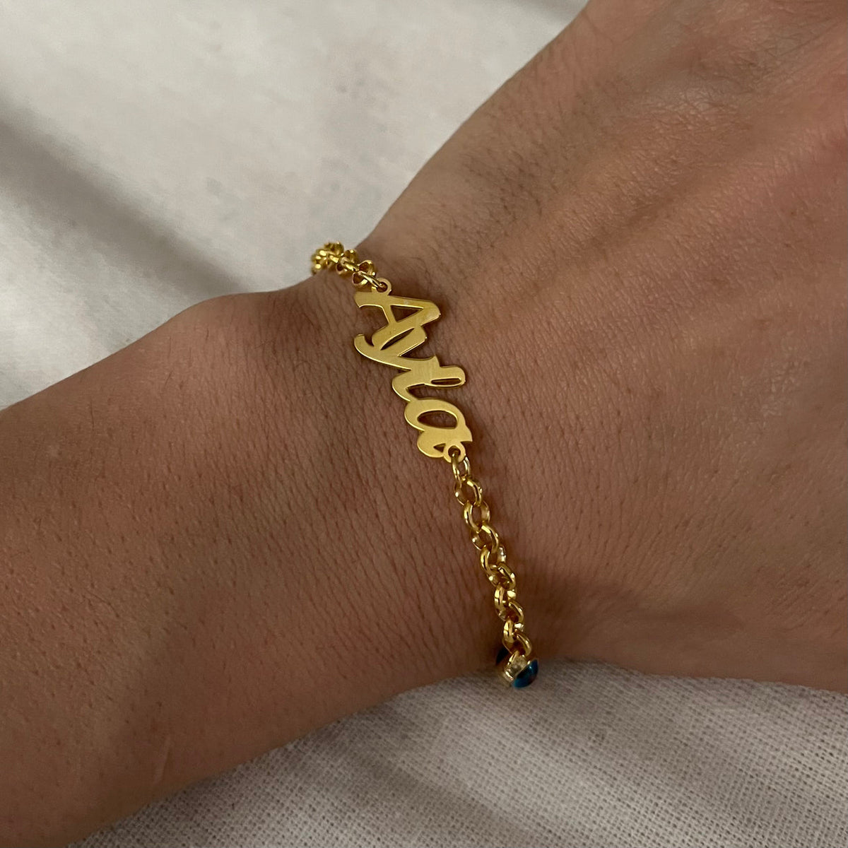Kişiye Özel İsim Yazılı Göz Nazarlı Bileklik | 925 Ayar Gümüş – Jeweliay Jewelry – 4