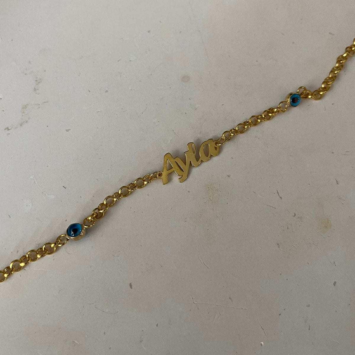 Kişiye Özel İsim Yazılı Göz Nazarlı Bileklik | 925 Ayar Gümüş – Jeweliay Jewelry – 5