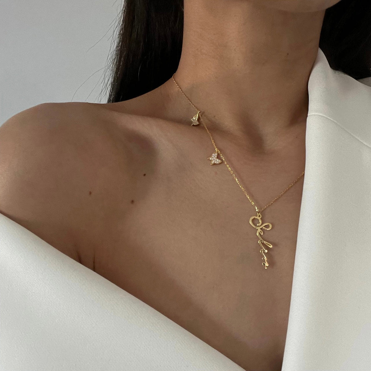 Kişiye Özel İsim Yazılı Kelebek Şans Kolye | 925 Ayar Gümüş – Jeweliay Jewelry – 4