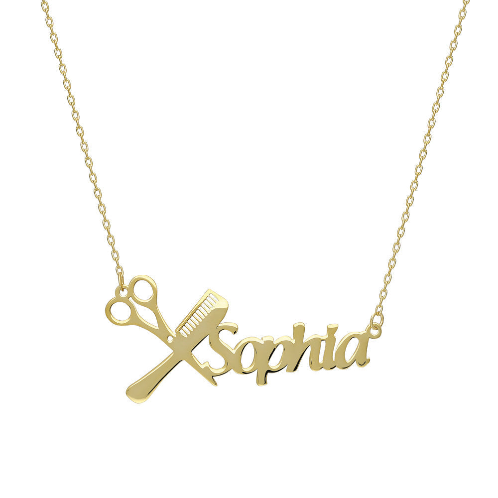 Kişiye Özel İsim Yazılı Kuaför Kolye | 925 Ayar Gümüş – Jeweliay Jewelry – 2 – Gold beyaz fon #RENK_gold