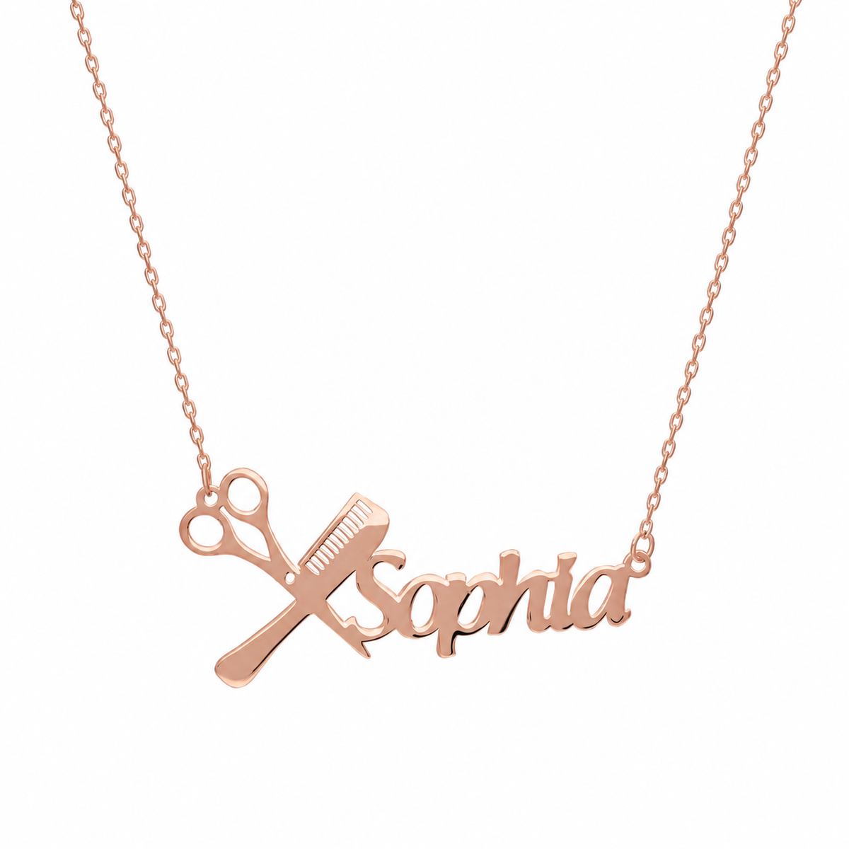 Kişiye Özel İsim Yazılı Kuaför Kolye | 925 Ayar Gümüş – Jeweliay Jewelry – 4 – Rose beyaz fon #RENK_rose