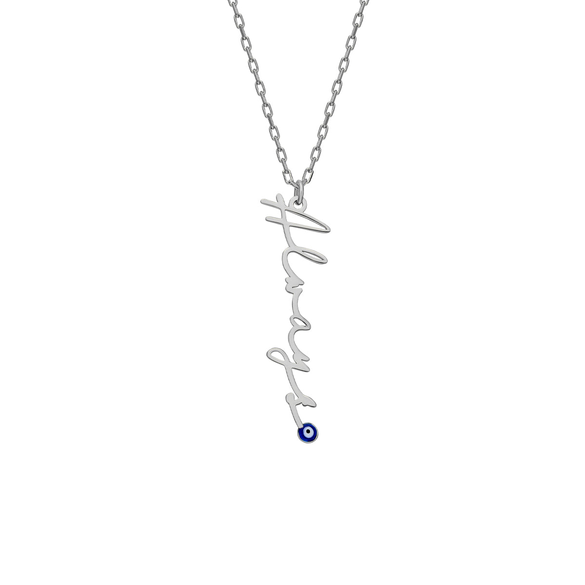 Kişiye Özel İsim Yazılı Nazar Detaylı Kolye | 925 Ayar Gümüş – Jeweliay Jewelry – 2 – Silver beyaz fon #RENK_silver