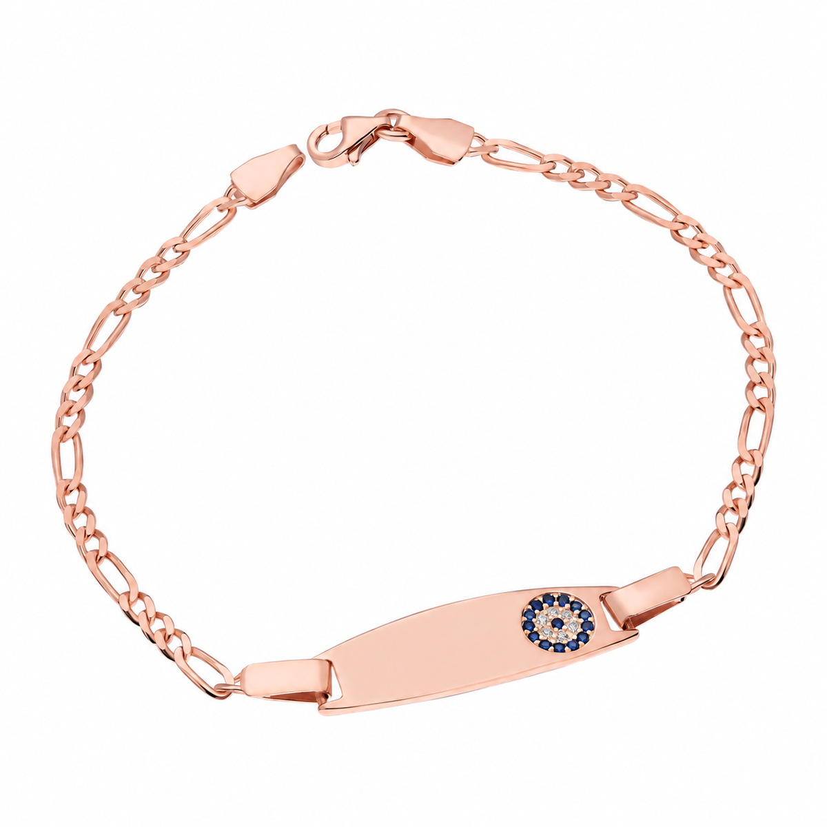 Kişiye Özel İsim Yazılı Nazarlı Çocuk Bilekliği | 925 Ayar Gümüş – Jeweliay Jewelry – 3 – Rose beyaz fon #RENK_rose