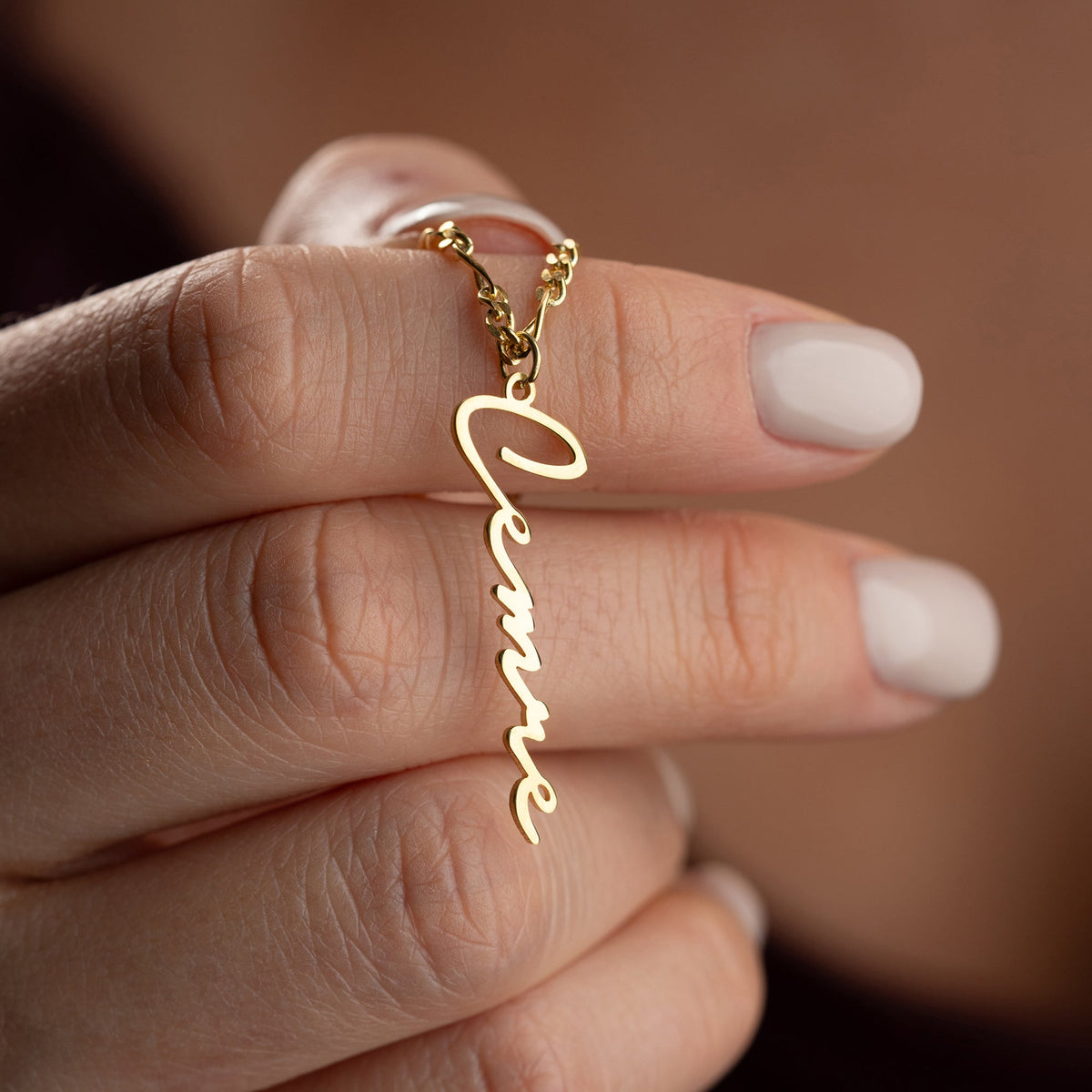 Kişiye Özel İsim Yazılı Notera Font Figaro Zincir Kolye | 925 Ayar Gümüş – Jeweliay Jewelry – 4