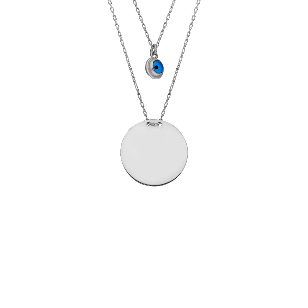 Kişiye Özel İsim Yazılı Plaka Göz Nazar Kombin Kolye | 925 Ayar Gümüş – Jeweliay Jewelry – 2 – Silver beyaz fon #RENK_silver