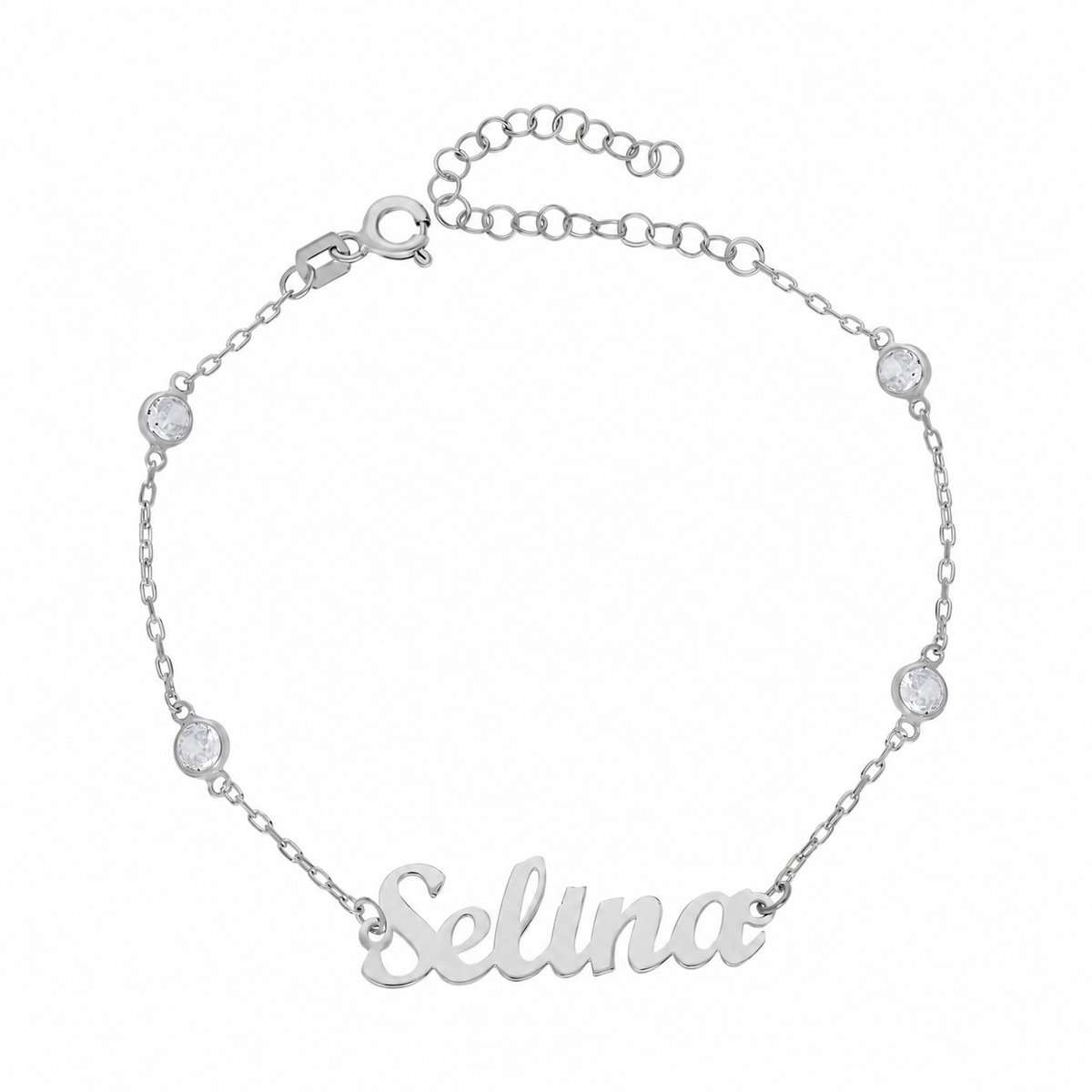 Kişiye Özel İsim Yazılı Kapama Taşlı Bileklik | 925 Ayar Gümüş – Jeweliay Jewelry – 2 – Silver beyaz fon #RENK_silver