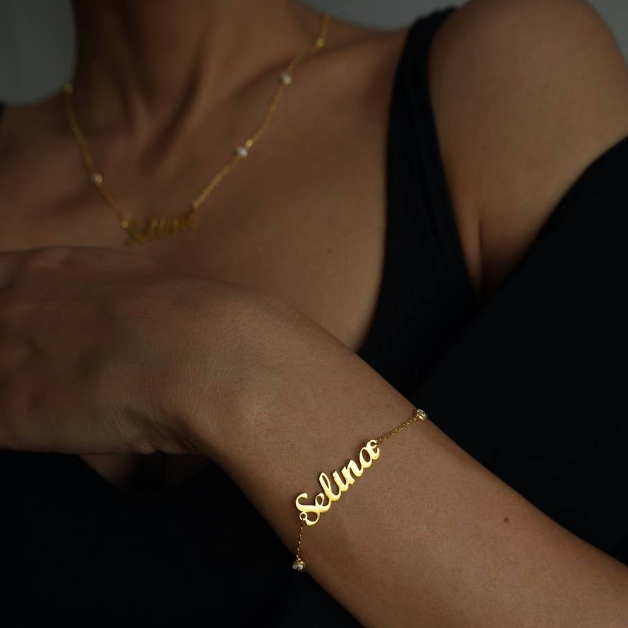 Kişiye Özel İsim Yazılı Kapama Taşlı Bileklik | 925 Ayar Gümüş – Jeweliay Jewelry – 6