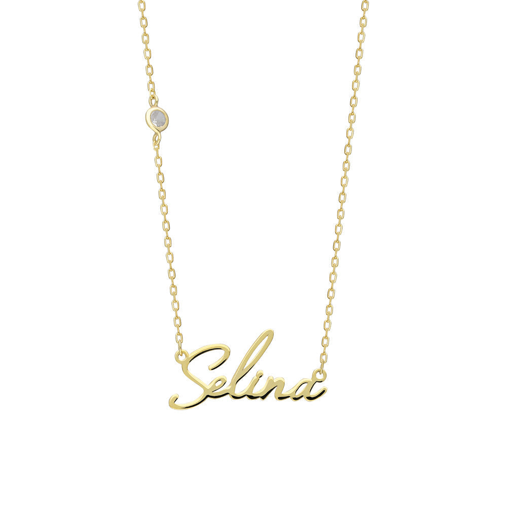 Kişiye Özel İsim Yazılı Kapama Taşlı Kolye | 925 Ayar Gümüş – Jeweliay Jewelry – 3 – Gold beyaz fon #RENK_gold