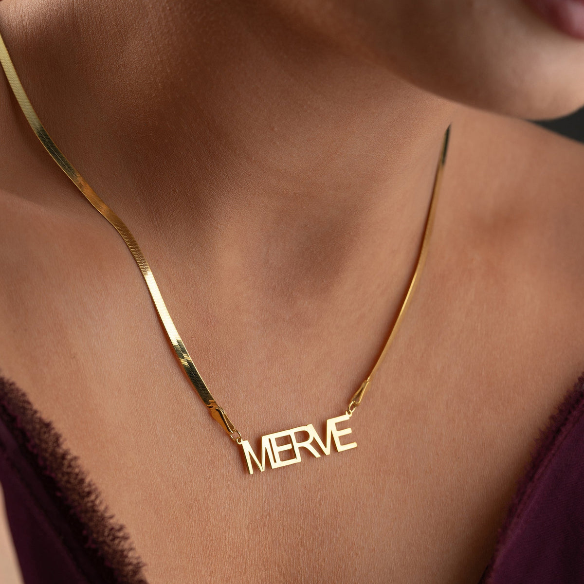 Kişiye Özel İsim Yazılı Yatay Arial Font Yılan Zincir Kolye | 925 Ayar Gümüş – Jeweliay Jewelry – 5