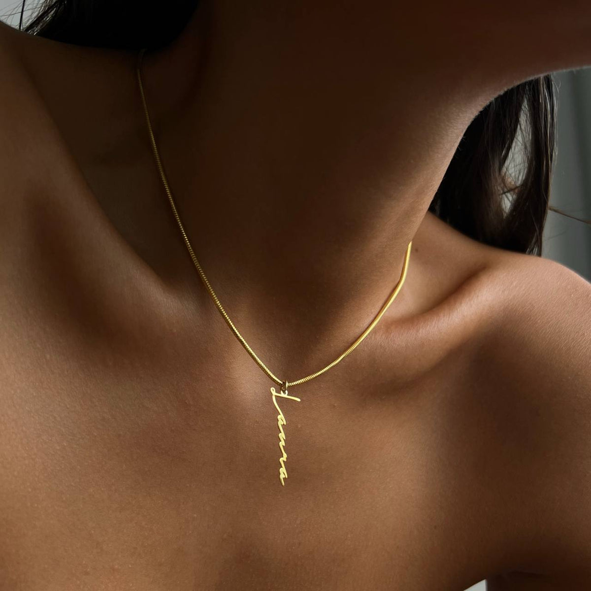 Kişiye Özel İsim Yazılı Yılan Zincir Kolye | 925 Ayar Gümüş – Jeweliay Jewelry – 5