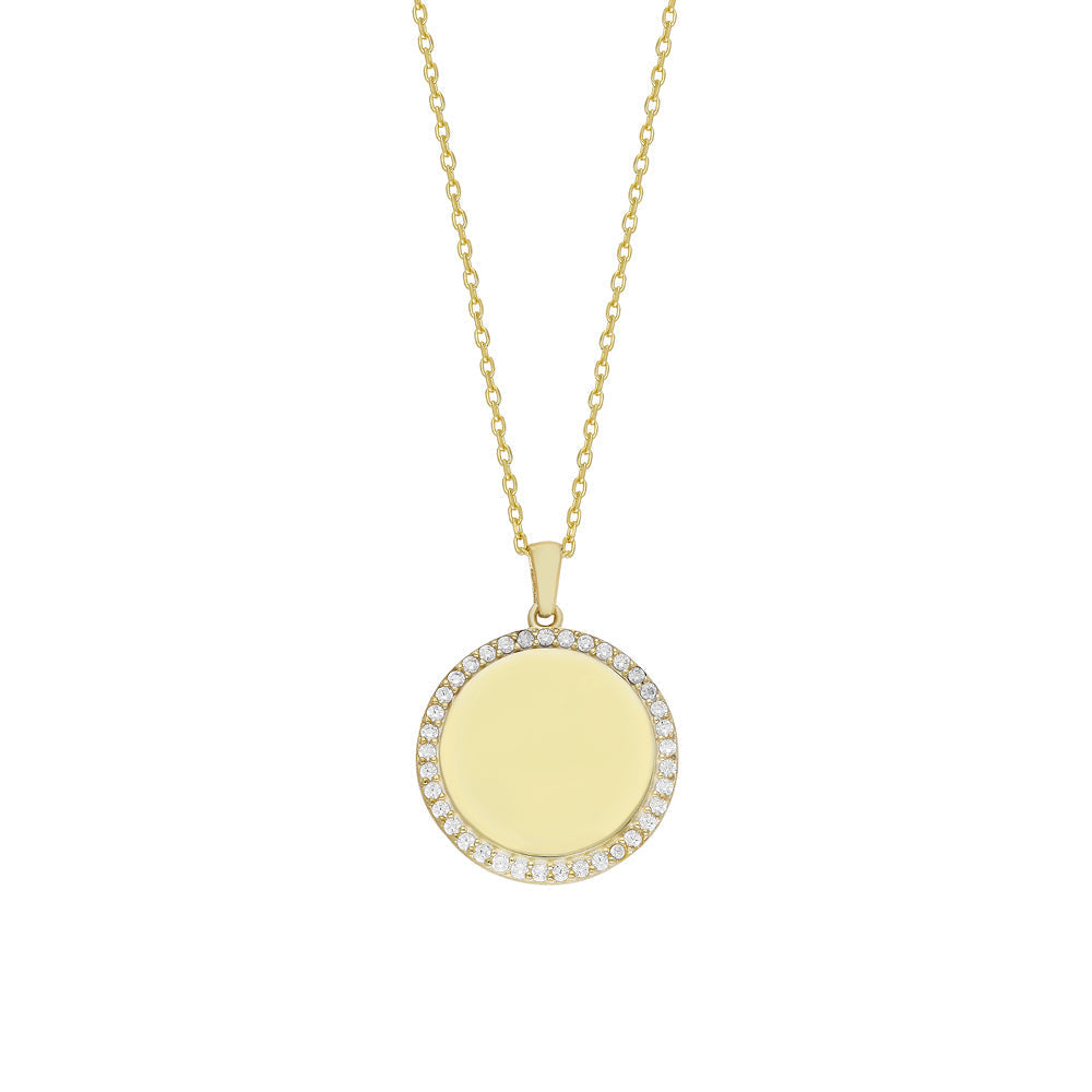 Kişiye Özel İsim Yazılı Zirkon Taşlı Çerçeve Kolye | 925 Ayar Gümüş – Jeweliay Jewelry – 1 – Gold beyaz fon #RENK_gold
