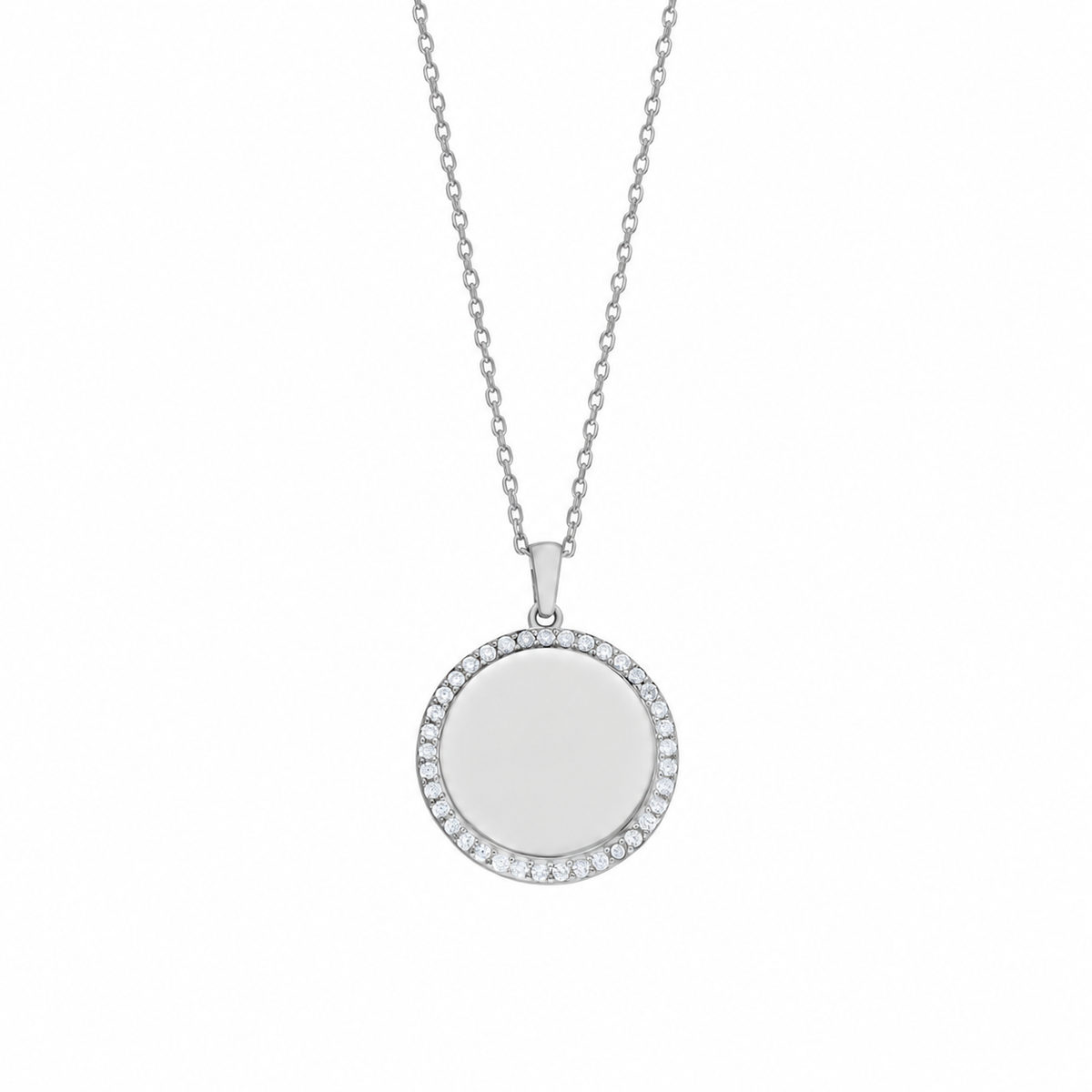 Kişiye Özel İsim Yazılı Zirkon Taşlı Çerçeve Kolye | 925 Ayar Gümüş – Jeweliay Jewelry – 2 – Silver beyaz fon #RENK_silver