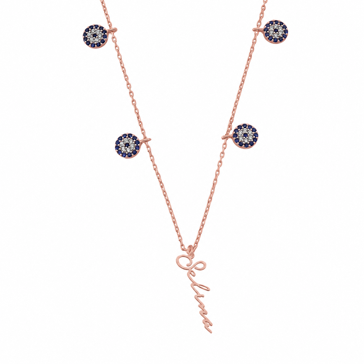 Kişiye Özel İsim Yazılı Zirkon Taşlı Nazar Şans İmza Kolye | 925 Ayar Gümüş – Jeweliay Jewelry – 3 – Rose beyaz fon #RENK_rose