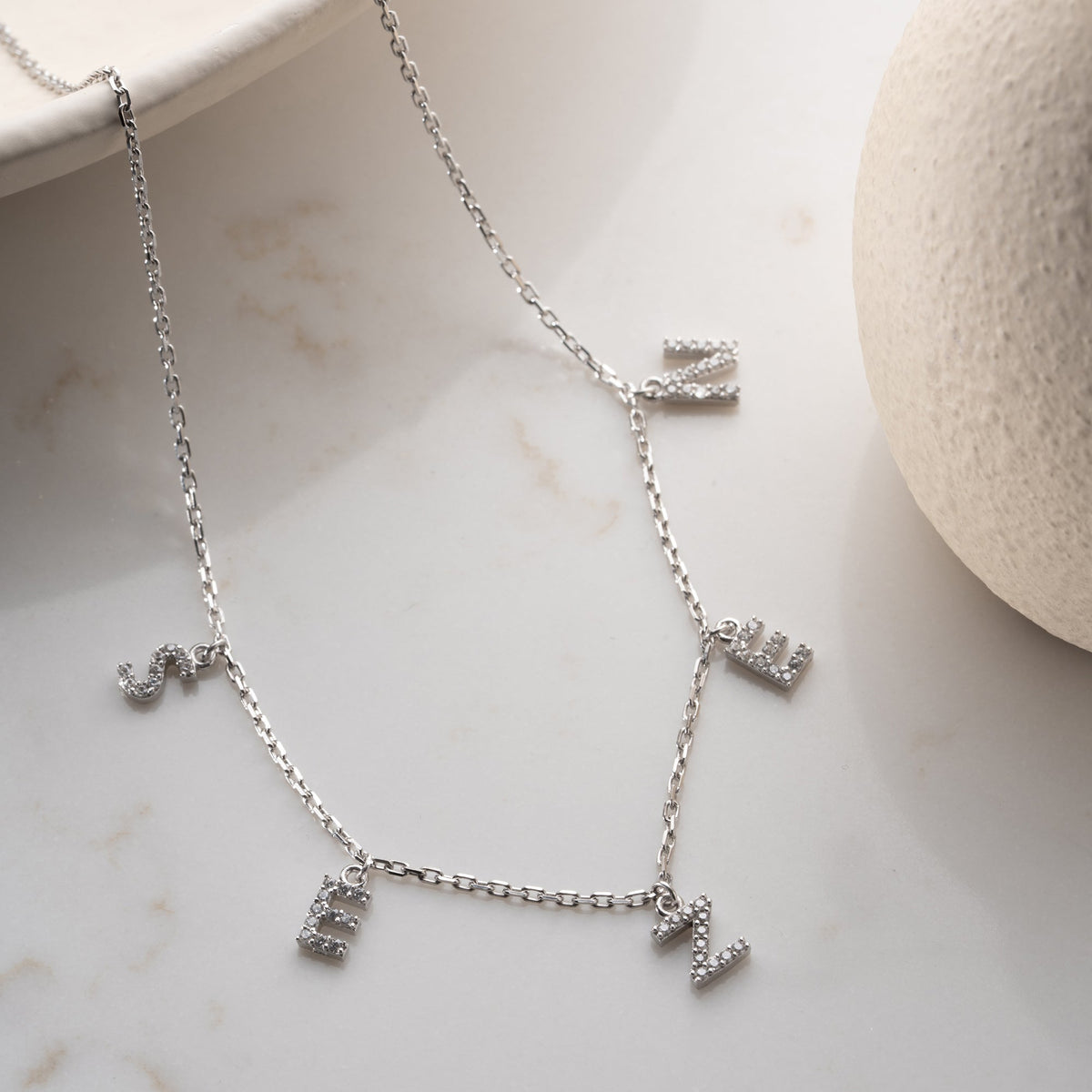 Kişiye Özel İsim Yazılı Zirkon Taşlı Sallantılı Kolye | 925 Ayar Gümüş – Jeweliay Jewelry – 10