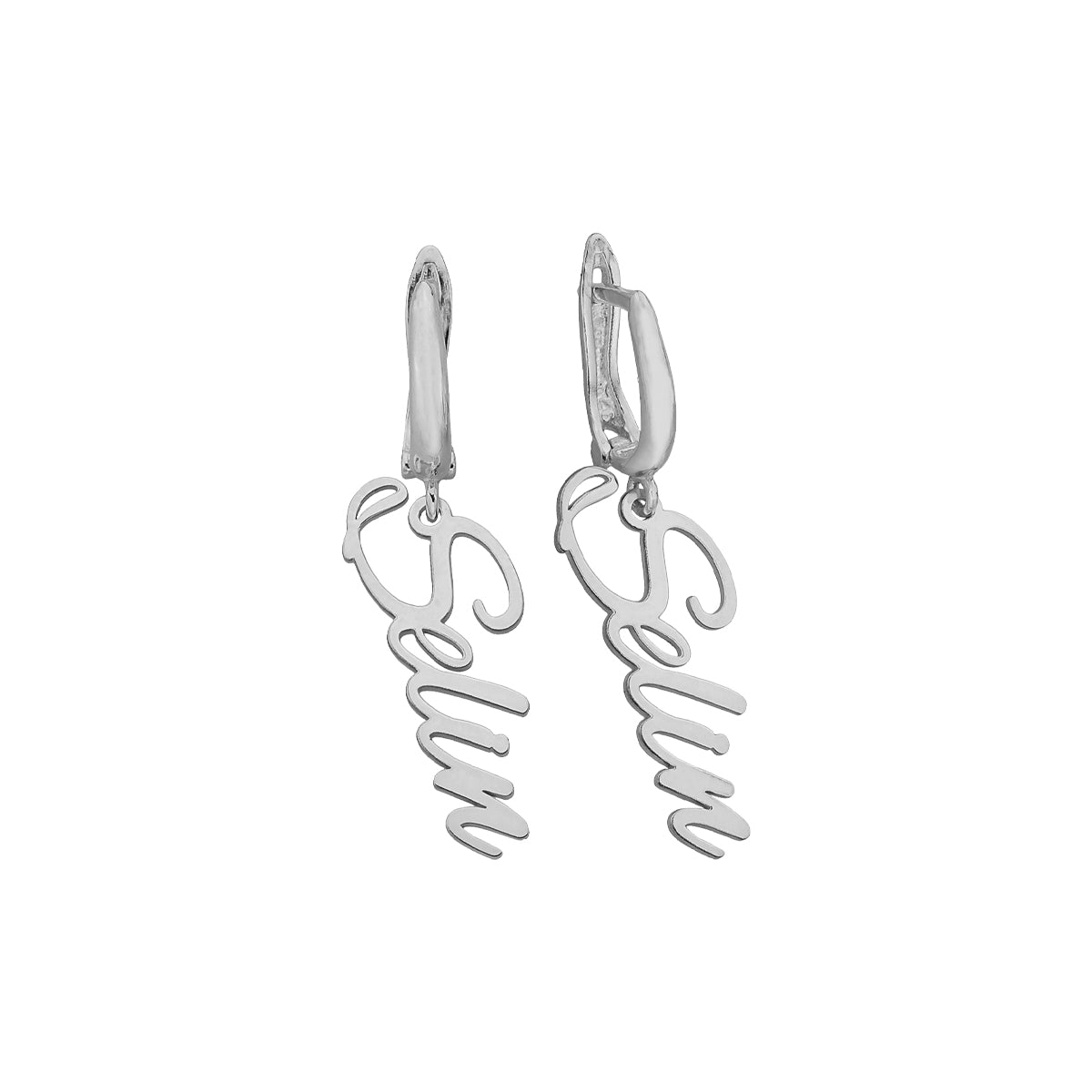 Kişiye Özel İsimli Sallantılı Küpe | 925 Ayar Gümüş – Jeweliay Jewelry – 2 – Silver beyaz fon #RENK_silver