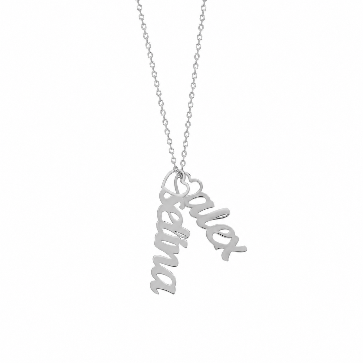 Kişiye Özel Kalpli İsim Sallantılı Kolye | 925 Ayar Gümüş – Jeweliay Jewelry – 2 – Silver beyaz fon #RENK_silver
