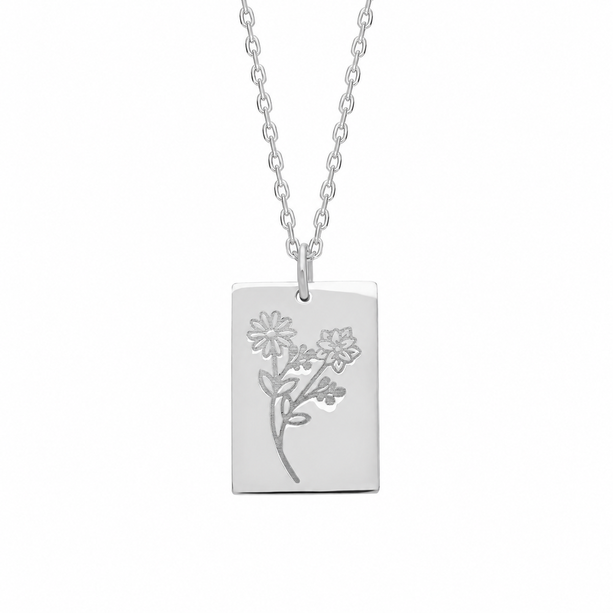 Kişiye Özel Kazımalı Çiçek Kolye | 925 Ayar Gümüş – Jeweliay Jewelry – 2 – Silver beyaz fon #RENK_silver