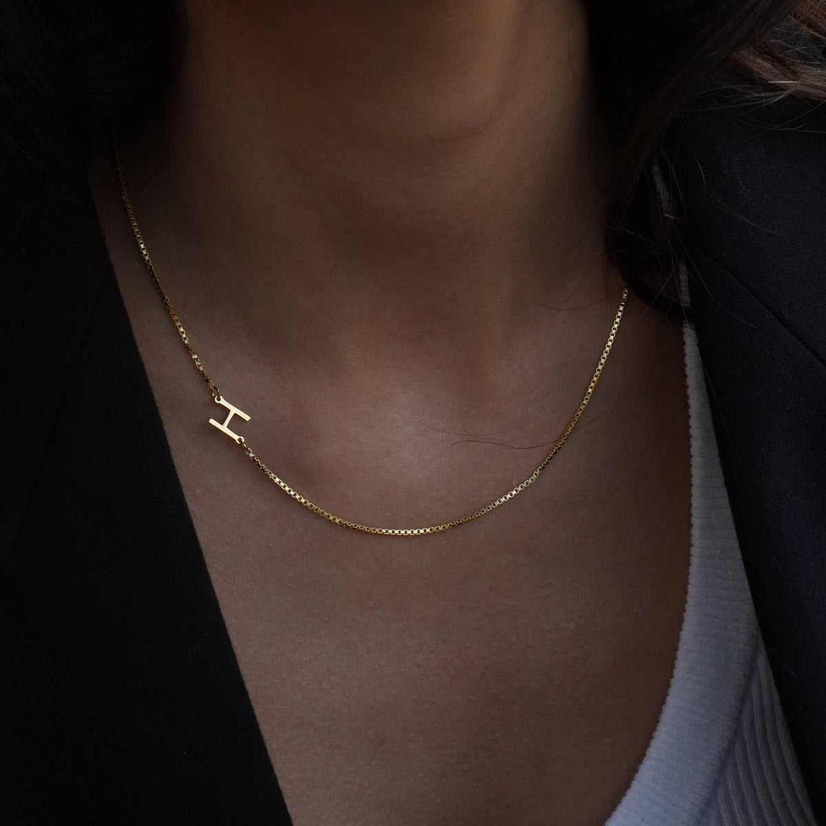 Kişiye Özel Köprücük Harf Küp Zincir Kolye | 925 Ayar Gümüş – Jeweliay Jewelry – 6