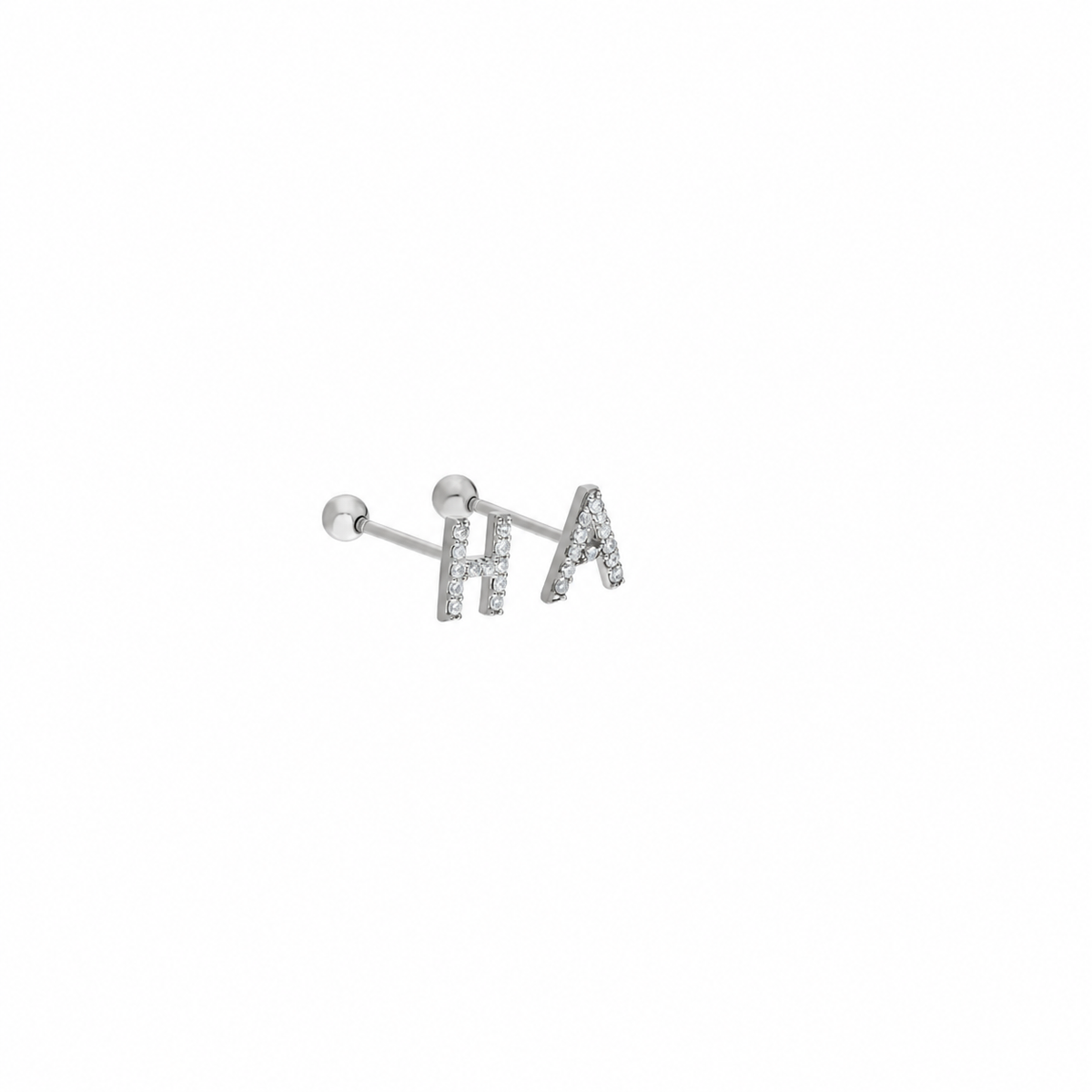 Kişiye Özel Mini Harf Piercing | 925 Ayar Gümüş – Jeweliay Jewelry – 2 – Silver beyaz fon #RENK_silver