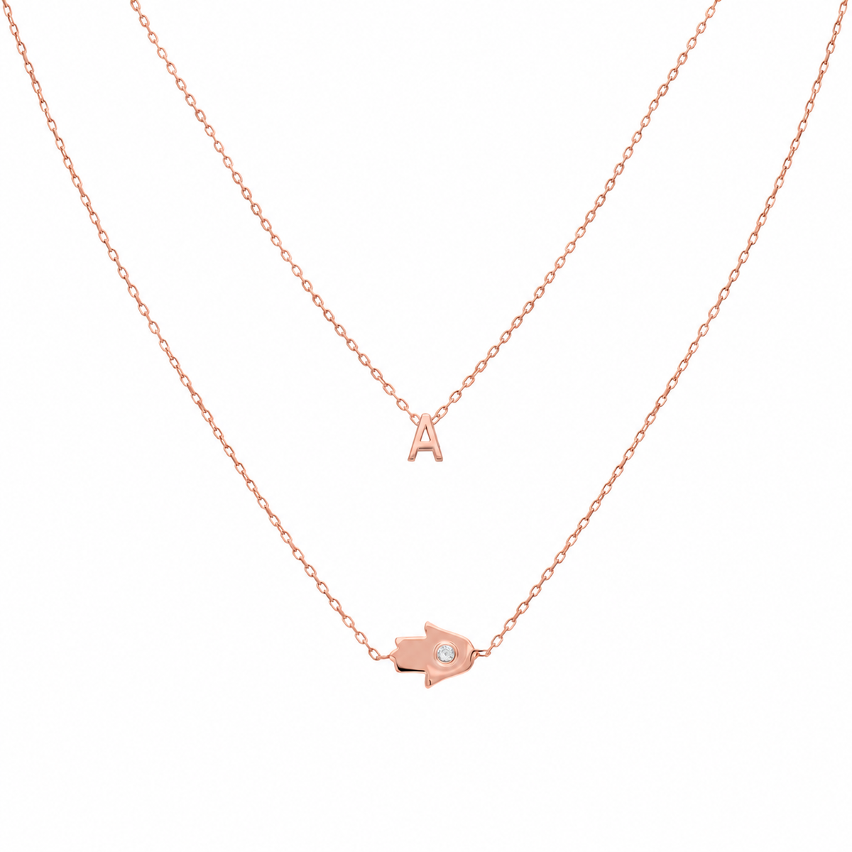 Kişiye Özel Mini Harfli Fatma Ana Eli Kombin Kolye | 925 Ayar Gümüş – Jeweliay Jewelry – 3 – Rose beyaz fon #RENK_rose