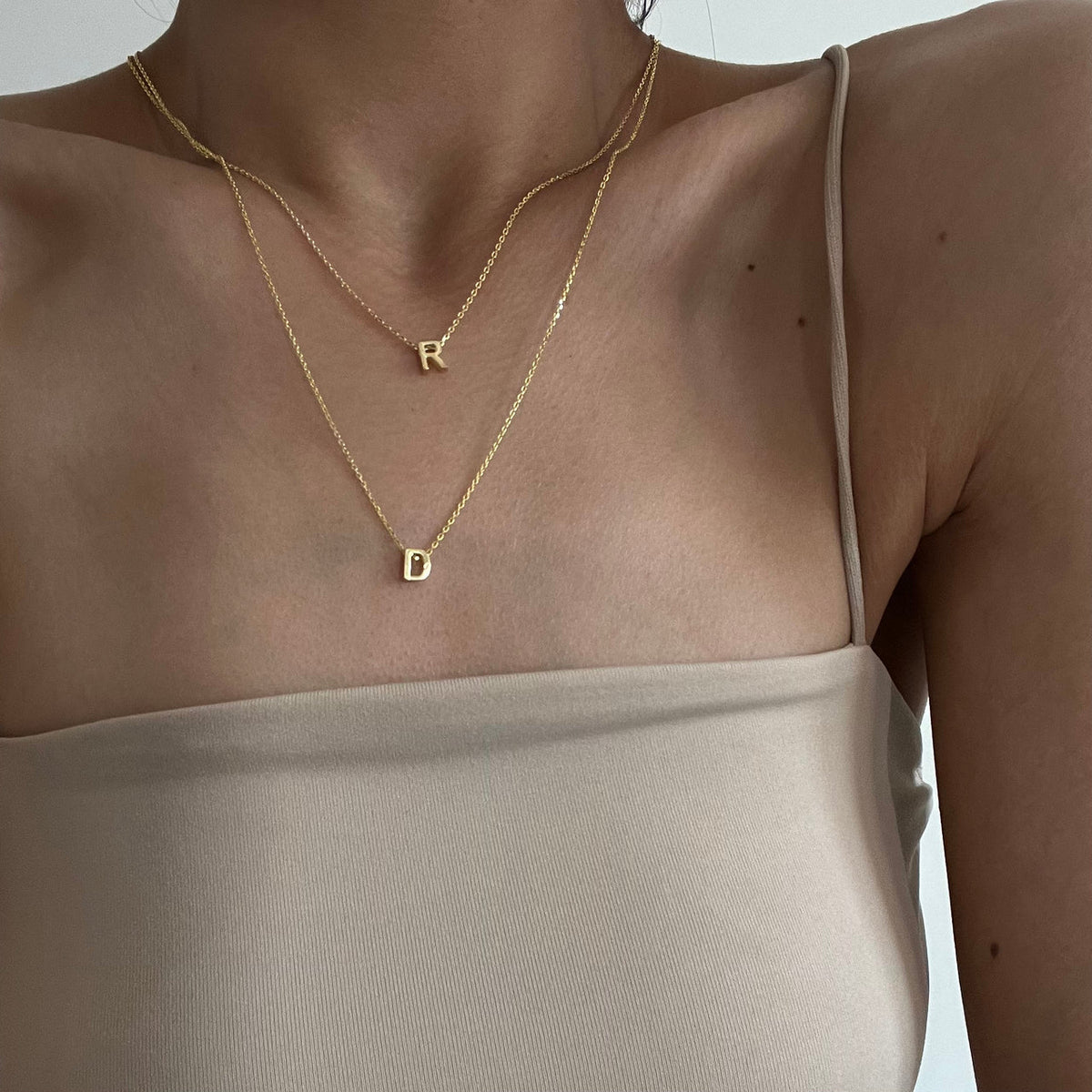 Kişiye Özel Minimal Çift Harf Kombin Kolye | 925 Ayar Gümüş – Jeweliay Jewelry – 4