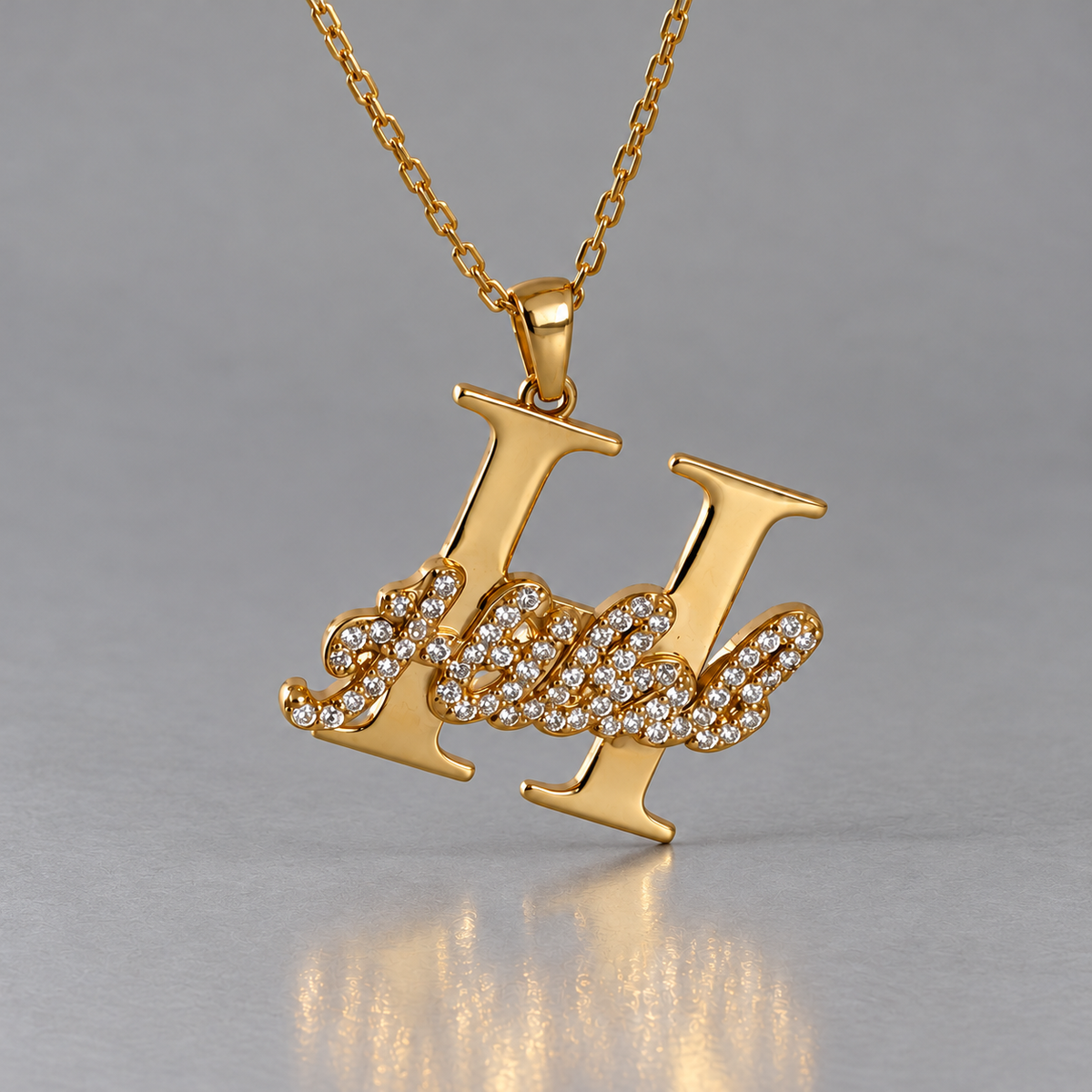 Kişiye Özel Premium Büyük Harf x Zirkon Taşlı İsim Kolye – Jeweliay Jewelry – 01