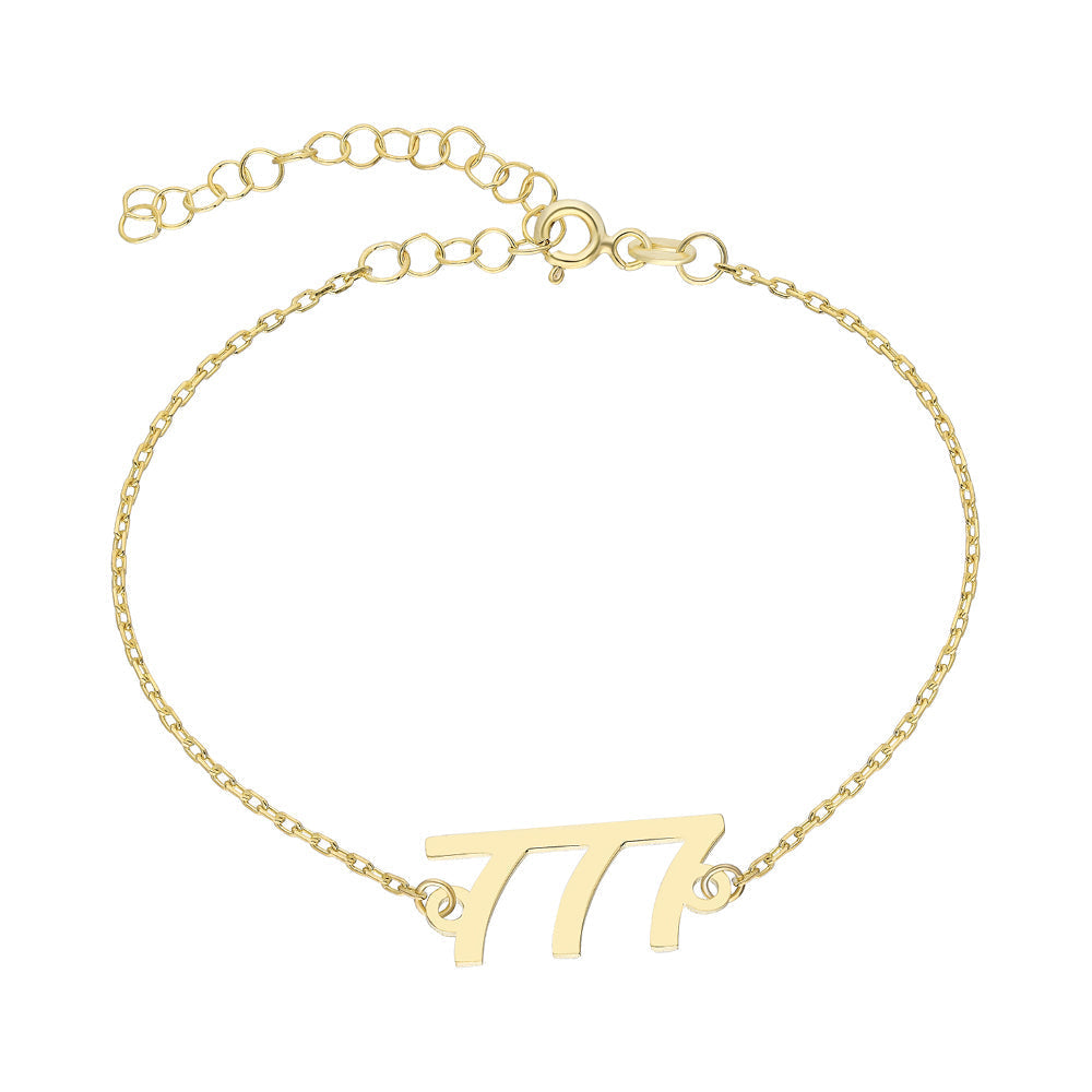 Kişiye Özel Şans Sayılı Bileklik | 925 Ayar Gümüş – Jeweliay Jewelry – 1 – Gold beyaz fon #RENK_gold