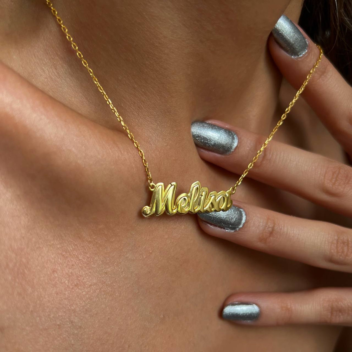 Kişiye Özel Simli Işıltılı Kolye | 925 Ayar Gümüş – Jeweliay Jewelry – 5