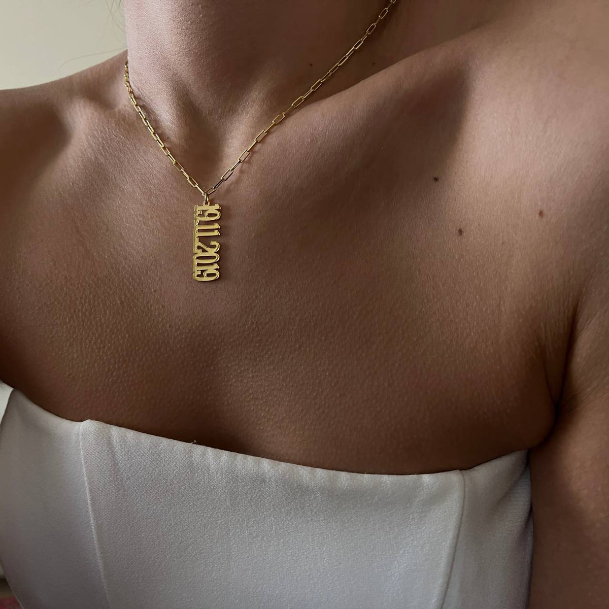 Kişiye Özel Tarih Sallantılı Ataç Zincir Kolye | 925 Ayar Gümüş – Jeweliay Jewelry – 5