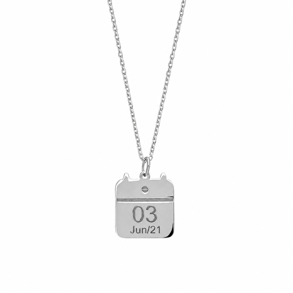 Kişiye Özel Tarih Yazılı Kare Plaka Kolye | 925 Ayar Gümüş – Jeweliay Jewelry – 2 – Silver beyaz fon #RENK_silver