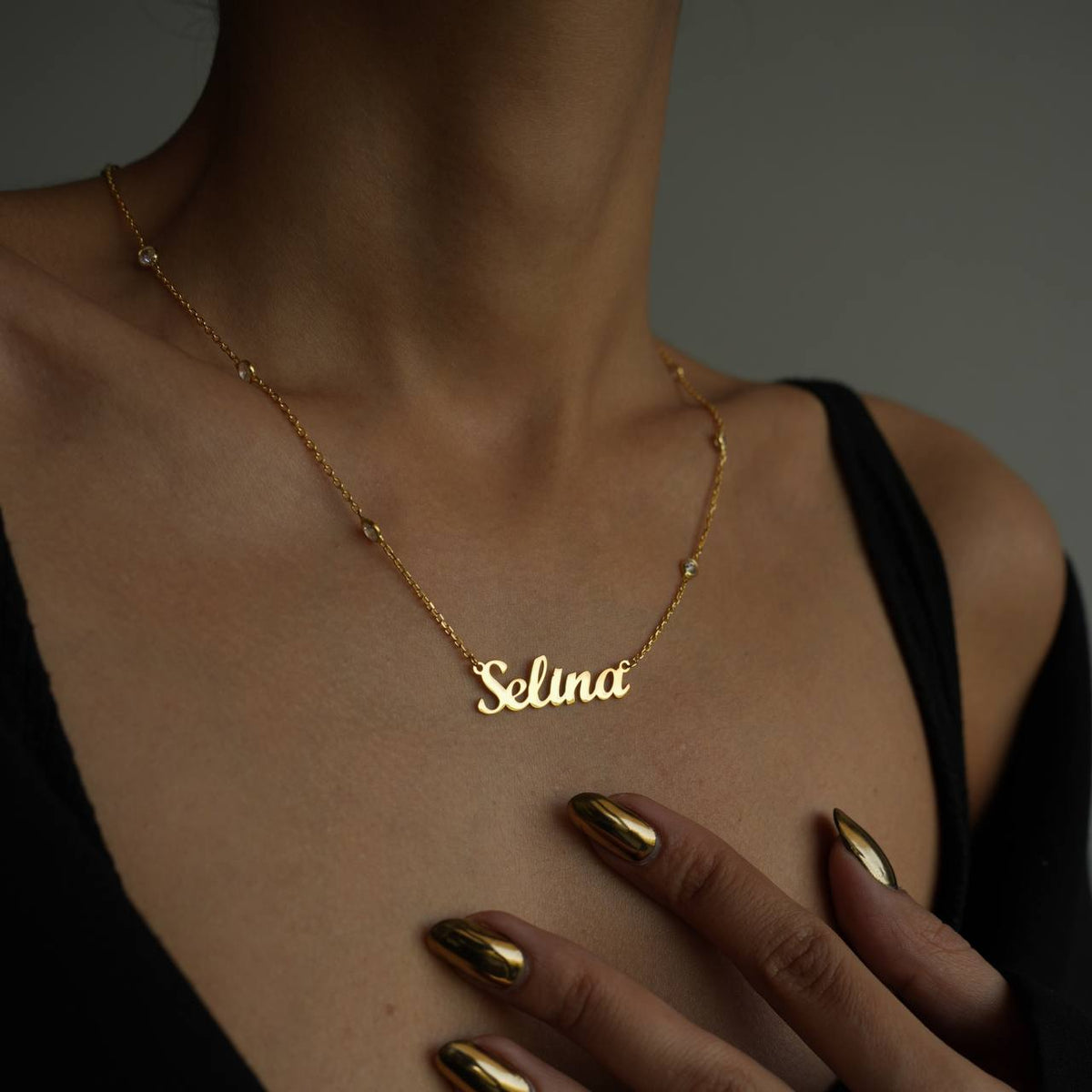 Kişiye Özel Kapama Taşlı İsim Kolye | 925 Ayar Gümüş – Jeweliay Jewelry – 7