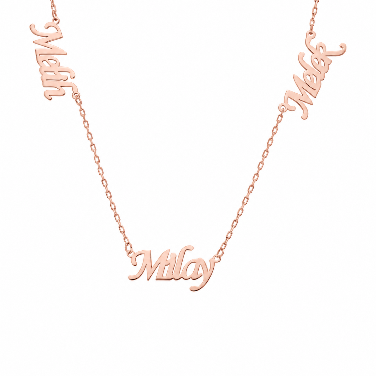 Kişiye Özel Üç İsim Yazılı Aile Kolye | 925 Ayar Gümüş – Jeweliay Jewelry – 3 – Rose beyaz fon #RENK_rose