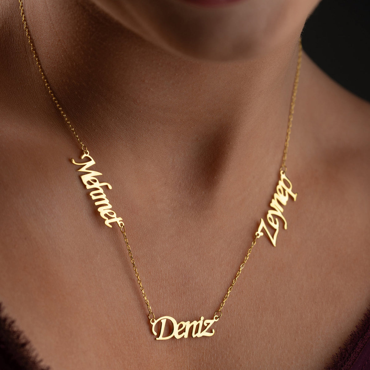 Kişiye Özel Üç İsim Yazılı Aile Kolye | 925 Ayar Gümüş – Jeweliay Jewelry – 8
