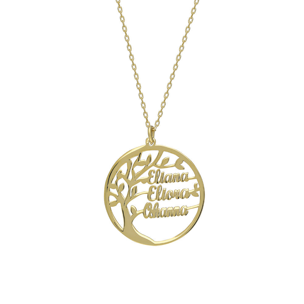 Kişiye Özel Üç İsim Yazılı Hayat Ağacı Aile Kolye | 925 Ayar Gümüş – Jeweliay Jewelry – 1 – Gold beyaz fon #RENK_gold