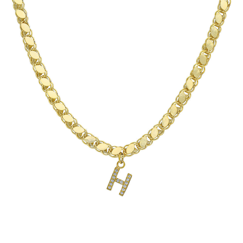 Kişiye Özel Zirkon Harf Sallantılı Pullu Kolye | 925 Ayar Gümüş – Jeweliay Jewelry – 1 – Gold beyaz fon #RENK_gold