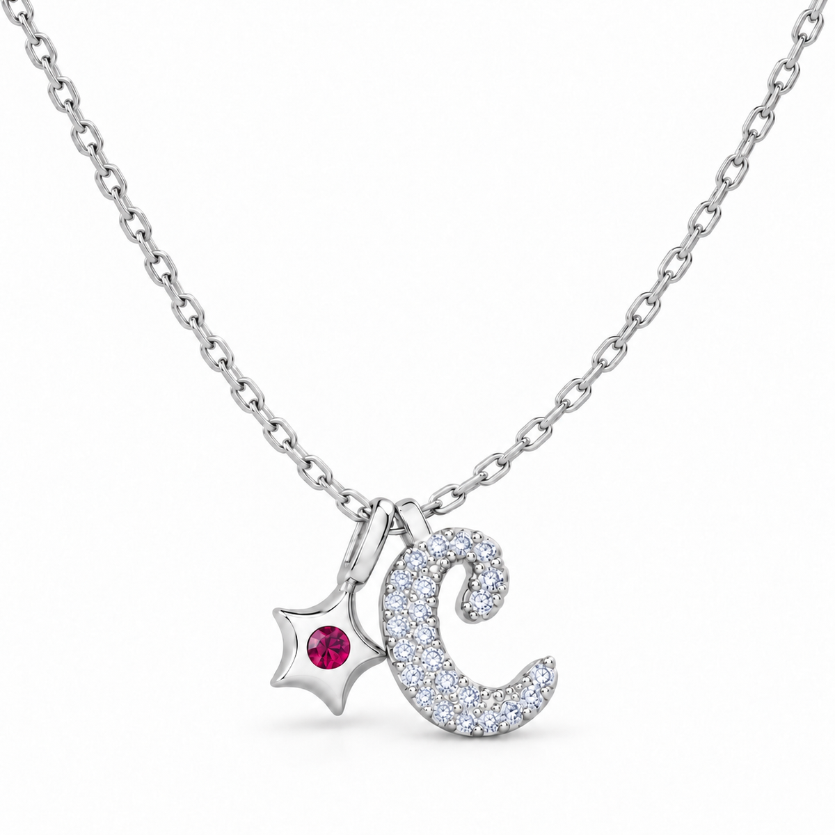 Kişiye Özel Zirkon Harfli Mini Yıldız Doğum Taşı Kolye | 925 Ayar Gümüş – Jeweliay Jewelry – 5 – Silver beyaz fon #RENK_silver
