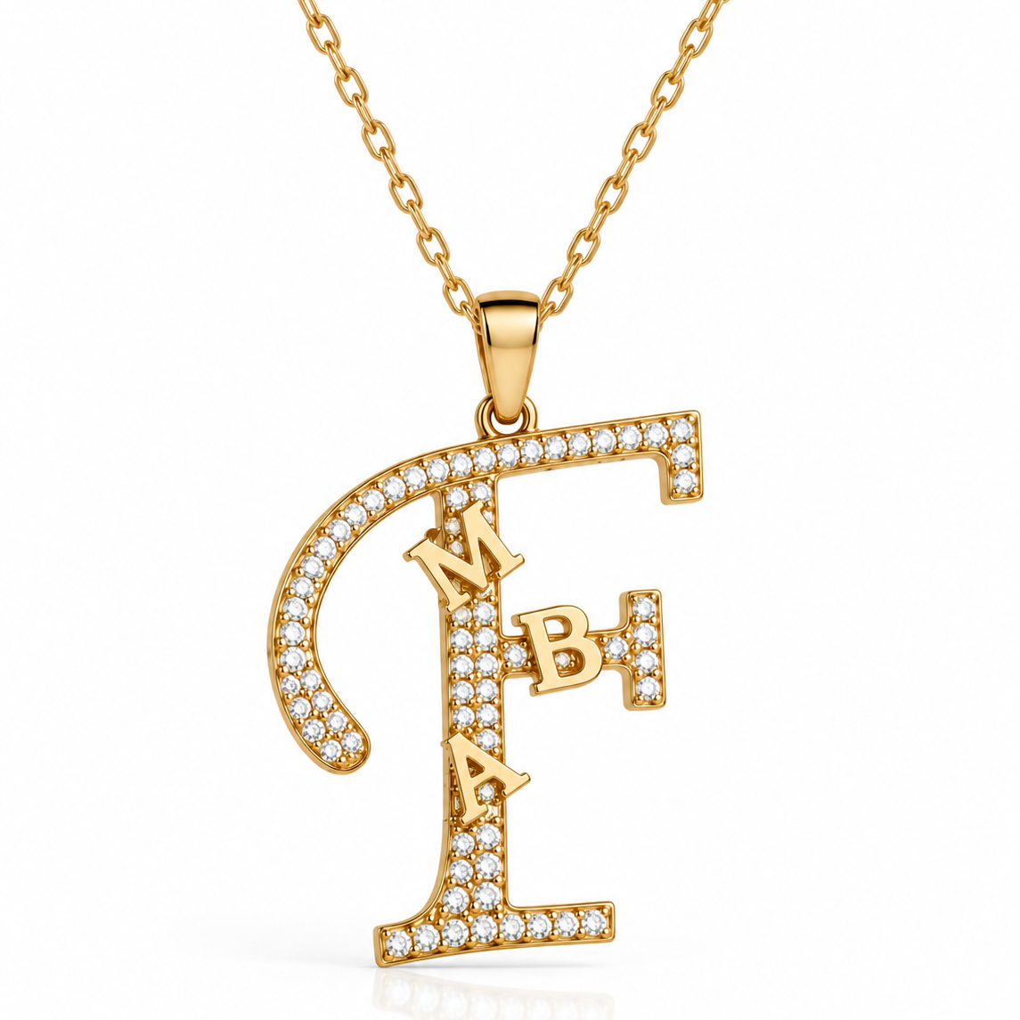 Kişiye Özel Zirkon Taşlı Büyük Harf X Küçük Harf Kolye | 925 Ayar Gümüş – Jeweliay Jewelry – 2 – Gold beyaz fon #RENK_gold