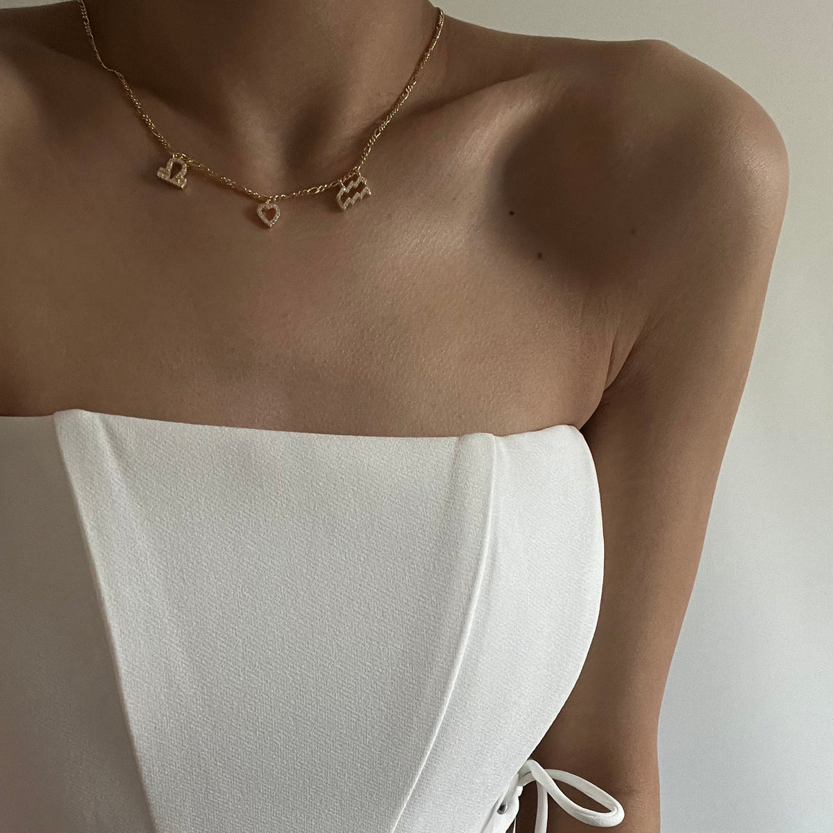 Kişiye Özel Zirkon Taşlı Çift Burçlu İçi Boş Kalp Kolye | 925 Ayar Gümüş – Jeweliay Jewelry – 5