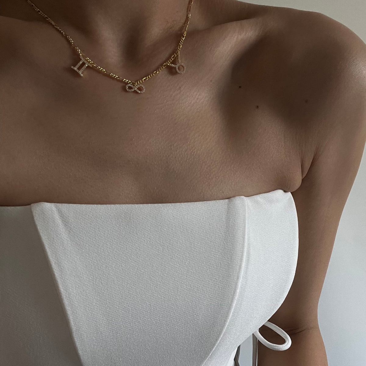 Kişiye Özel Zirkon Taşlı Çift Burçlu Sonsuzluk Kolye | 925 Ayar Gümüş – Jeweliay Jewelry – 5
