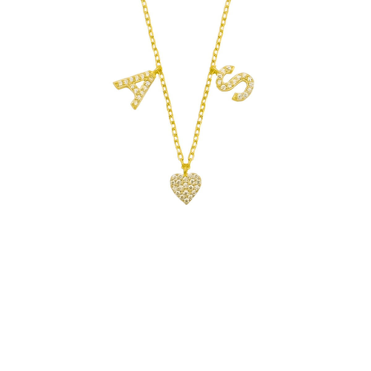 Kişiye Özel Zirkon Taşlı Çift Harf Kalp Kolye | 925 Ayar Gümüş – Jeweliay Jewelry – 1 – Gold beyaz fon #RENK_gold