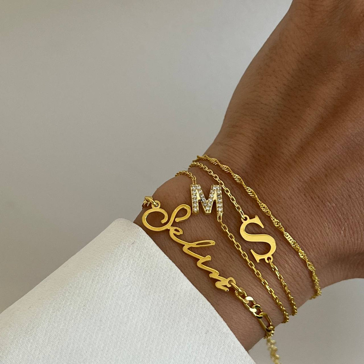 Kişiye Özel Zirkon Taşlı Harf Bileklik | 925 Ayar Gümüş – Jeweliay Jewelry – 5