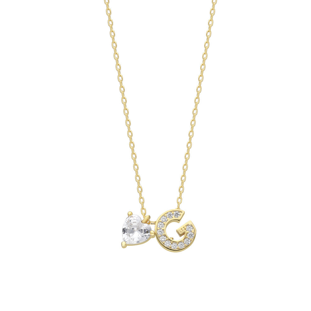 Kişiye Özel Zirkon Taşlı Harf Kalpli Kolye | 925 Ayar Gümüş – Jeweliay Jewelry – 1 – Gold beyaz fon #RENK_gold