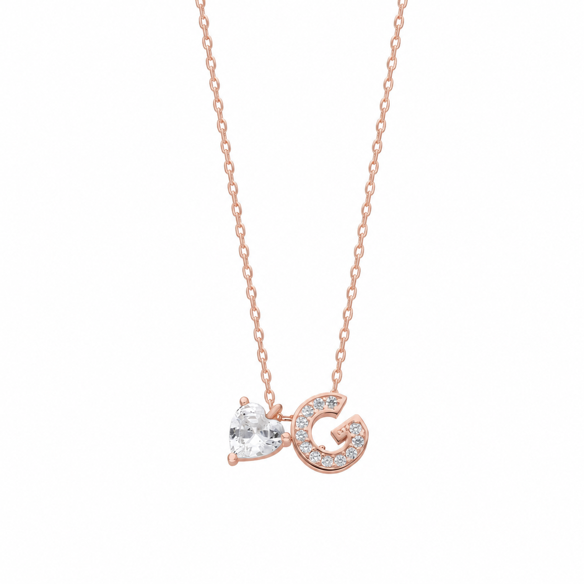 Kişiye Özel Zirkon Taşlı Harf Kalpli Kolye | 925 Ayar Gümüş – Jeweliay Jewelry – 3 – Rose beyaz fon #RENK_rose