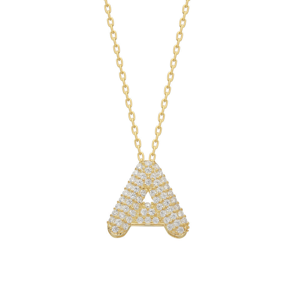 Kişiye Özel Zirkon Taşlı Harf Kolye | 925 Ayar Gümüş – Jeweliay Jewelry – 5 – Gold beyaz fon #RENK_gold