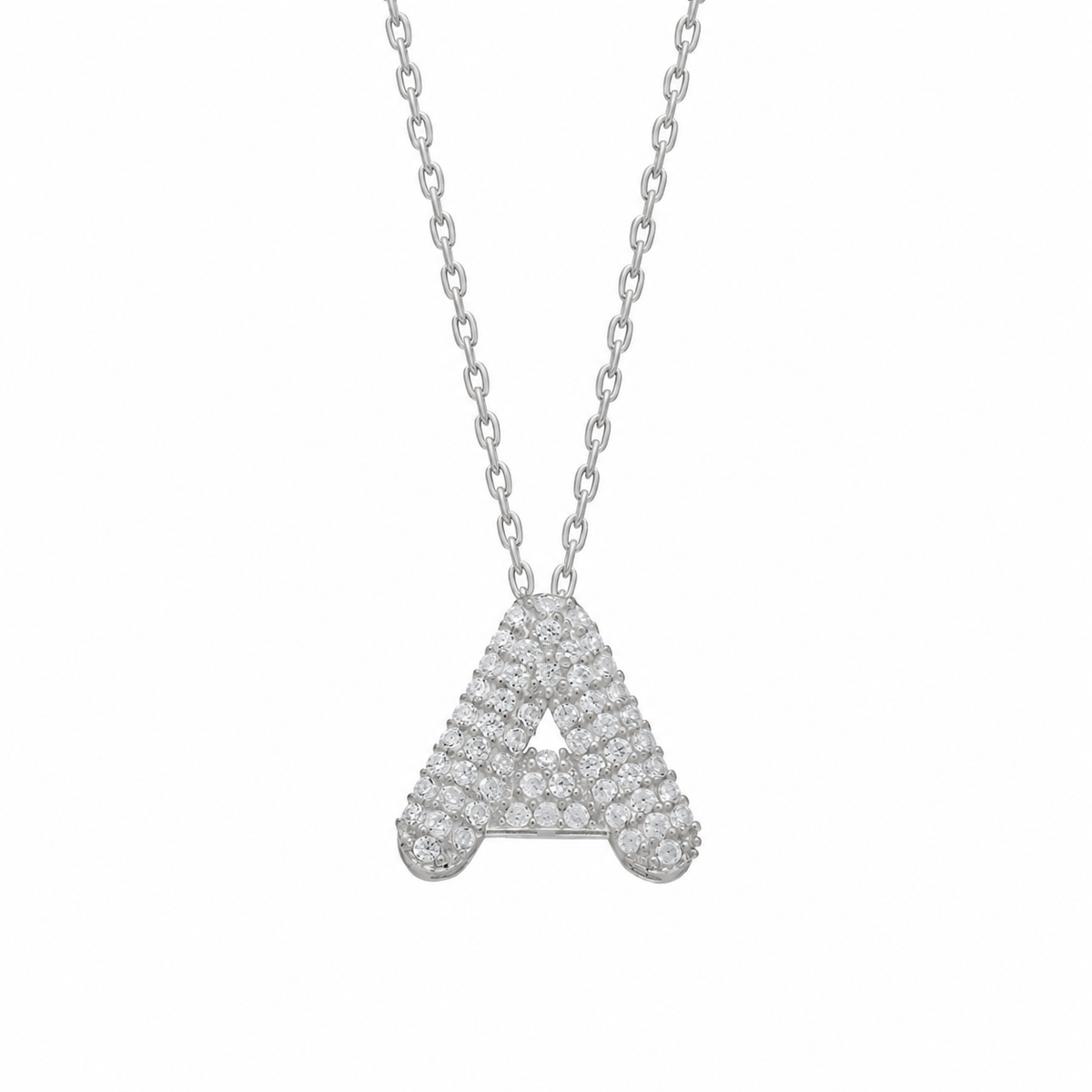 Kişiye Özel Zirkon Taşlı Harf Kolye | 925 Ayar Gümüş – Jeweliay Jewelry – 6 – Silver beyaz fon #RENK_silver