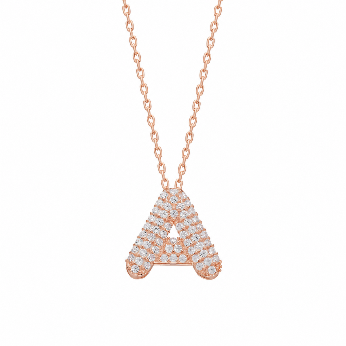 Kişiye Özel Zirkon Taşlı Harf Kolye | 925 Ayar Gümüş – Jeweliay Jewelry – 7 – Rose beyaz fon #RENK_rose