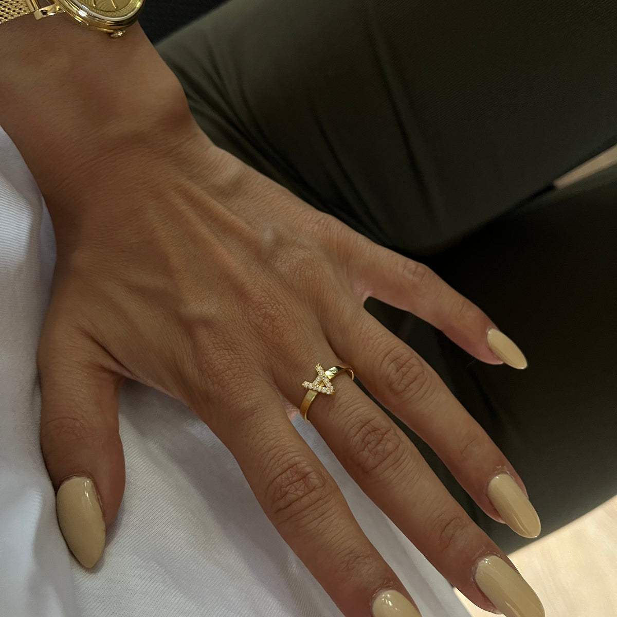 Kişiye Özel Zirkon Taşlı Harfli Yüzük | 925 Ayar Gümüş – Jeweliay Jewelry – 4