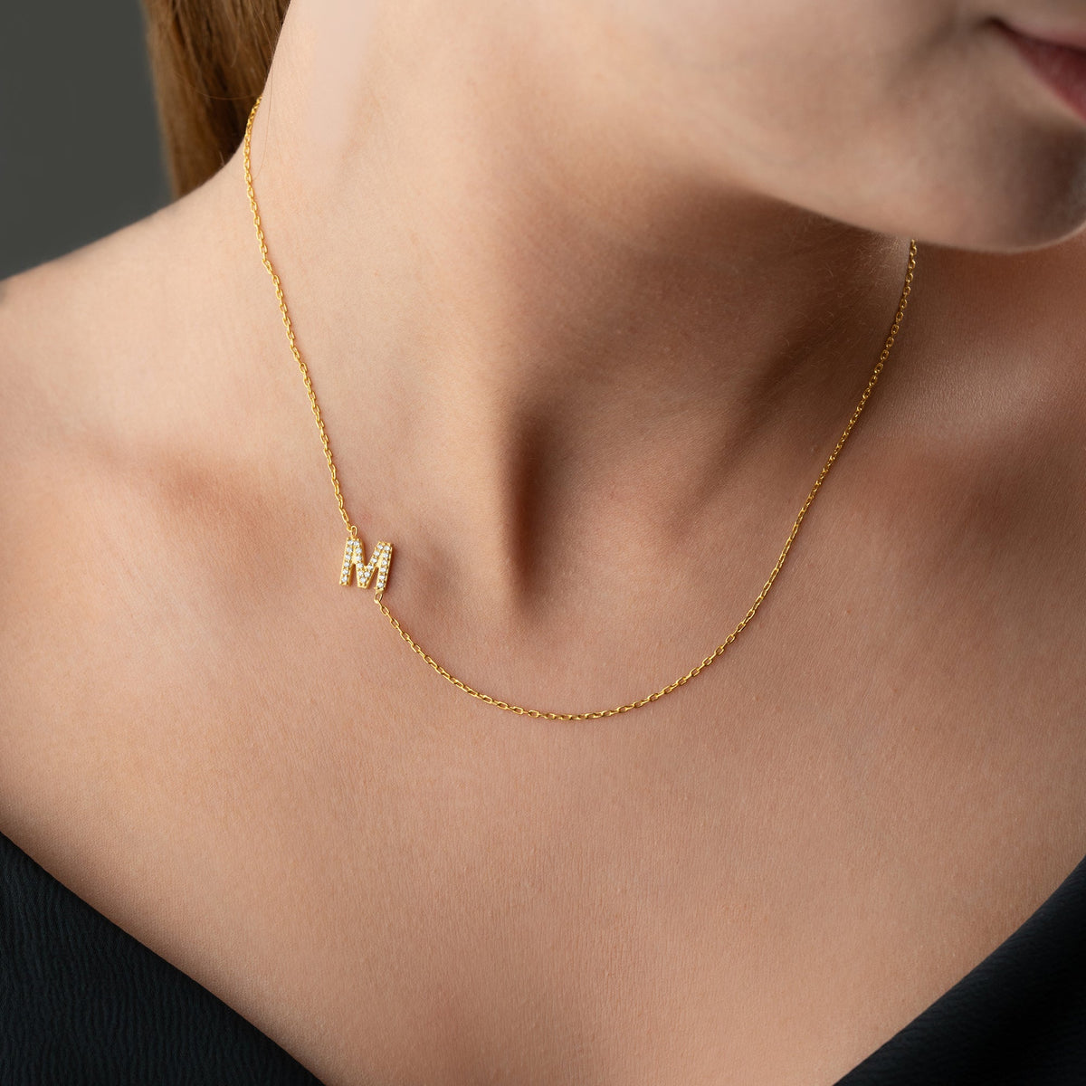Kişiye Özel Zirkon Taşlı Köprücük Harf Kolye | 925 Ayar Gümüş – Jeweliay Jewelry – 11