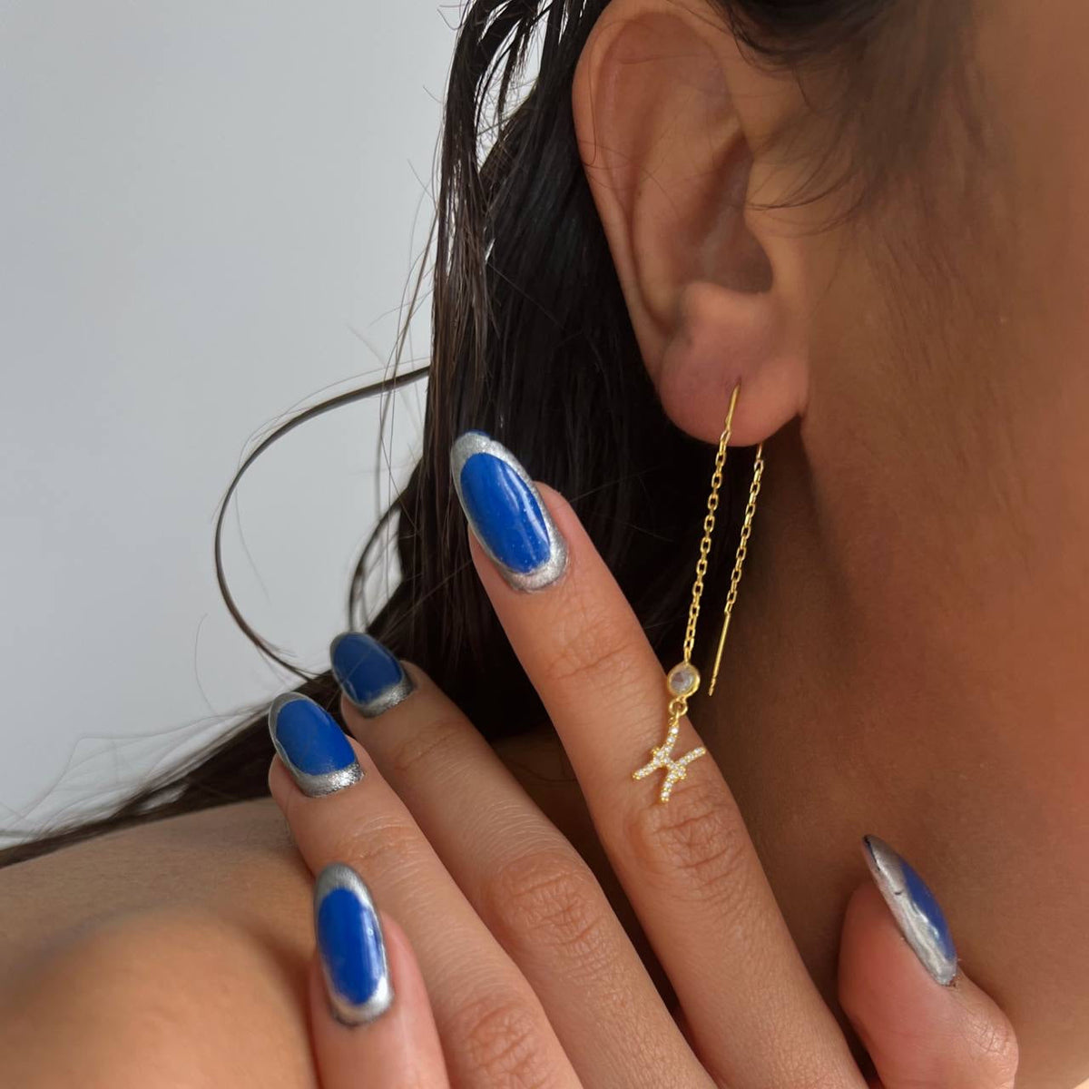 Kişiye Özel Zirkon Taşlı Sallantılı Burç Küpe | 925 Ayar Gümüş – Jeweliay Jewelry – 4